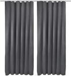 Beautissu 2er Set Blackout Vorhang Blickdicht 140x245 cm Anthrazit &ndash;...