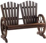 Outsunny 2-Sitzer Gartenbank mit Armlehne 108 x 66 x 95 cm Dunkelbraun