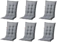 Madison Luxus Hochlehner Auflage 6er Set 120 x 50 x 8 cm, A 046, Uni Grau,