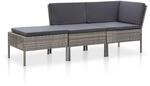 vidaXL Gartenm&ouml;bel 3-TLG. mit Auflagen Sitzgruppe Garten Garnitur Lounge Sofa