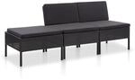 vidaXL Gartenm&ouml;bel 3-TLG. mit Auflagen Sitzgruppe Garten Garnitur Lounge Sofa