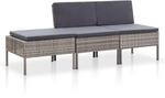 vidaXL Gartenm&ouml;bel 3-TLG. mit Auflagen Sitzgruppe Garten Garnitur Lounge Sofa