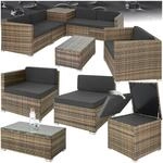 tectake Polyrattan Sitzgruppe mit Aufbewahrungsbox f&uuml;r Polster, Tisch mit