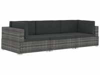 vidaXL Garten Sofagarnitur 3-TLG. mit Auflagen 3er Sofa Couch Lounge Gartensofa