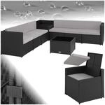 tectake Polyrattan Gartenlounge, frei zu gruppierende Balkon M&ouml;bel, Gartenm&ouml;bel Set