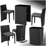 tectake&reg; Poly Rattan Bistroset mit Aluminium Gestell, platzsparend
