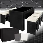 tectake&reg; Bartisch mit Barhocker Set mit Aluminium Gestell, Polyrattan Gartenbar Set