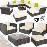 tectake&reg; Rattan Gartenm&ouml;bel Set wetterfest, Outdoor Balkon M&ouml;bel mit Kissen,
