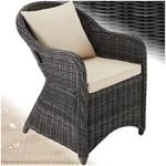 tectake&reg; Rattan Stuhl mit Aluminium Gestell, Rattan Garten Sessel, Outdoor