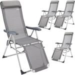Casaria&reg; Gartenstuhl mit Fu&szlig;teil 4er Set 7fach Verstellbar Liegefunktion Alu