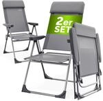 Casaria&reg; Gartenst&uuml;hle 2er Set Klappbar 6-Fach Verstellbar Alu mit hoher