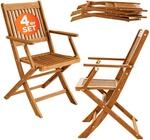 Casaria 4er Set Gartenstuhl Sydney FSC&reg;-zertifiziertes Akazienholz klappbar