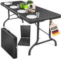 KESSER&reg; Buffettisch Tisch klappbar Kunststoff 183x76cm Rattan Optik Campingtisch