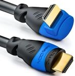 deleyCON 7,5m HDMI 90&deg; Winkel Kabel UHD 4K HDR eARC - Schwarz | 1080p, 2160p, f&uuml;r
