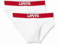 Levi's Herren Levis Men SOLID Basic Brief 2P Boxershorts, Weiß (White/White...