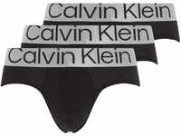 Calvin Klein Herren 3er Pack Hip Briefs Unterhosen Baumwolle mit Stretch, Schwarz