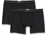 Levi's Herren Tencel Boxer Brief Retroshorts, Jet Black, XL (2er Pack)