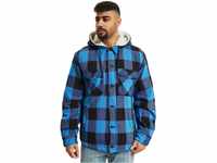 Brandit Lumberjacket hooded black/blue Gr. S
