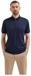 SELECTED HOMME Herren Slhfave Zip Ss Polo, Sky Captain, M