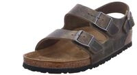 Birkenstock Milano Unisex-Sandalen aus echtem Leder f&uuml;r Erwachsene, Kaki verblasst,