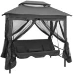 vidaXL Gartenschaukel mit Bettfunktion und Dach 220&times;160&times;240 cm Stahl