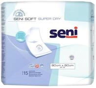 SENI SOFT SUPER DRY 60X90 CM 15PSC Krankenunterlagen/Bettschutzunterlagen (bed