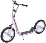 HOMCOM Kinderroller mit Verstellbarem Lenker Gro&szlig;en R&auml;dern 16 Zoll Rosa |...