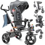 KIDIZ&reg; Dreirad 6in1 Kinderdreirad mit Schubstange Lenkbar ab 9 Monaten bis 25Kg