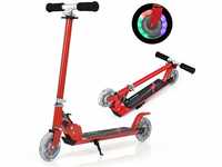 COSTWAY Kinder Roller mit LED Rädern, Kinder Scooter ab 4 Jahre, Cityroller