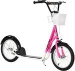 HOMCOM Roller Kinderroller mit Luftreifen Handbremse, 16 Zoll Tretroller