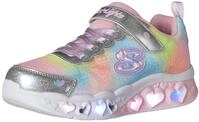 Skechers M&auml;dchen Flutter Heart Lights Simply Love Sneaker, Silver Synthetic Mesh, 32