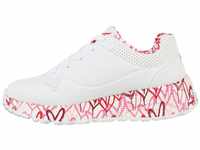 Skechers Mädchen Uno Lite Lovely Luv Sneaker, White Synthetic Red Pink Trim,...