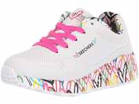 Skechers Mädchen Uno Lite Lovely Luv Sneaker, White Synthetic H Pink Trim, 33.5 EU