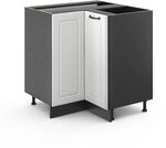 Vicco Eckunterschrank R-Line, Wei&szlig; Landhaus, 75.6 cm ohne Arbeitsplatte, zur...