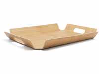 Bredemeijer braunes gebogenes rechteckiges Holz Tablett 44.5 cm