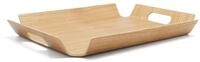 braunes gebogenes rechteckiges Holz Tablett 44.5 cm