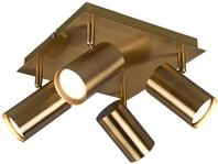 Trio Leuchten Deckenleuchte Marley 802430404, Metall Altmessing, exklusiv 4x GU10
