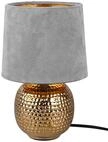 Reality Leuchten Tischleuchte Sophia R50821011, Keramik goldfarbig, Samtschirm grau