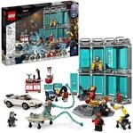 LEGO 76216 Marvel Iron Mans Werkstatt mit 3 Kampf-Anz&uuml;gen, Spielzeugauto und