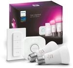 Philips Hue Startkit 2 x E27 + Steg & Dimmer - Wei&szlig; & Farbe Ambiente, 929002468805