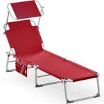 Casaria&reg; Sonnenliege Klappbar Wetterfest Gartenliege Mit Dach 150kg Belastbar