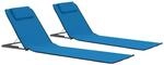 vidaXL 2X Strandmatte Klappbar Blau Sonnenliege Strandliege Gartenliege Liege