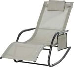 Outsunny Schaukelstuhl Schwingsessel Gartenstuh Schaukelliege Metall Mesh