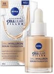 NIVEA 3in1 Hyaluron Serum Foundation dunkel, Anti-Age Foundation mit Serum f&uuml;r eine
