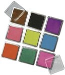 Rayher Hobby RAYHER 7854149 Stempelkissen Set mit 9 Farben, je 3,5 x 3,5 cm, Bunt
