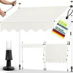 tillvex Klemmmarkise mit Handkurbel Balkon | Balkonmarkise ohne Bohren | Markise