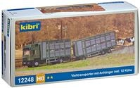 Kibri 12248 - H0 Viehtransporter mit Anh&auml;nger