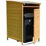 Melko M&uuml;lltonnenverkleidung Einzelbox 120 Liter aus Holz 73 x 85 x 127 cm,...