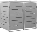vidaXL M&uuml;lltonnenbox f&uuml;r 2 Tonnen 138x77,5x115,5 cm Edelstahl
