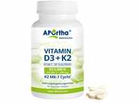 APOrtha Vitamin D3 5.000 I.E + 200 µg K2 99+% ALL-Trans, 365 vegetarische...